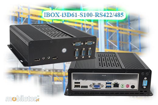 Przemys�owy Fanless MiniPC IBOX-i3D61-S100-RS422/485