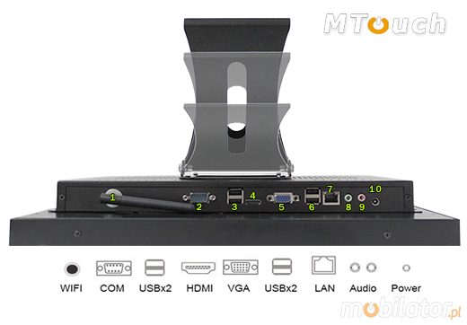 MTouch Industrial Przemysowy PanelPC MobiBOX 17   Komputer panelowy Panel PC  Przemysowy komputer panelowy Ekran rezystancyjny 5 wire resistive wywietlacz 17 cali mobilator.pl New Portable Devices Windows RS-232 COM VGA HDMI Intel Celeron 