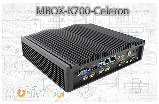 MiniPC Przemysowy Fanless MBOX-K700-Celeron