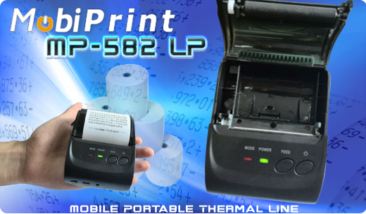 MobiPrint  MP-801LD Drukarka termiczna mini drukarka logo mechanizm Interfejs USB Bluetooth RS232 Mobilna Drukarka mobilator.pl windows android  New Portable Devices