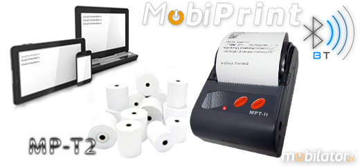 MobiPrint MP-T2 Drukarka termiczna mini drukarka kodw  Interfejs  Bluetooth  Mobilna Drukarka mobilator.pl windows android  New Portable Devices