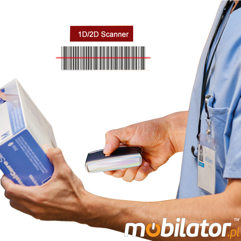 Pyoodporny (IP65) skaner przemysowy z moduem Bluetooth 4.0 oraz bateri 1000 mAh