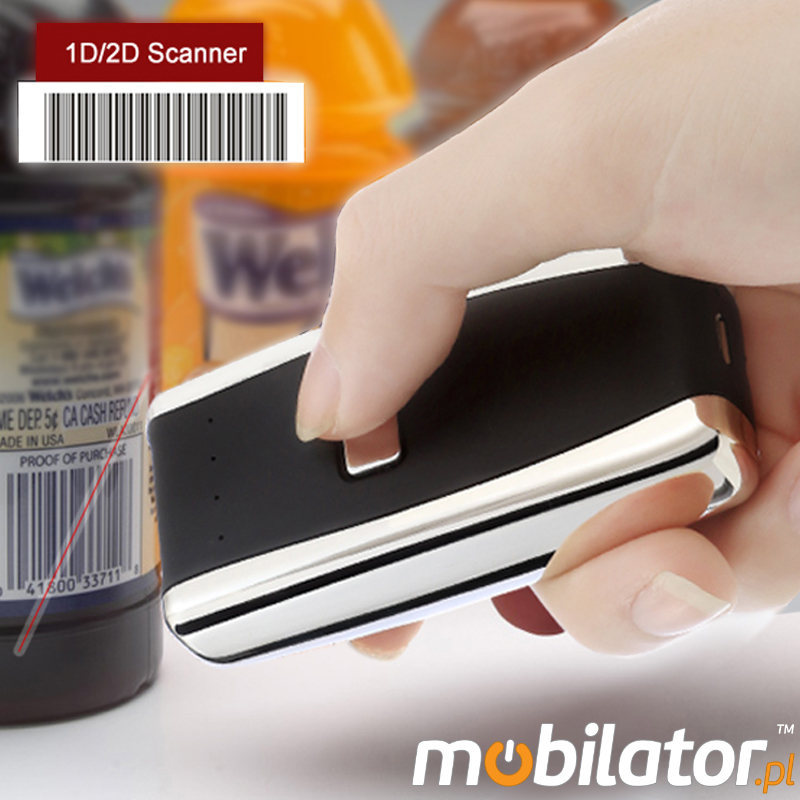 Pyoodporny (IP65) skaner przemysowy z moduem Bluetooth 4.0 oraz bateri 1000 mAh