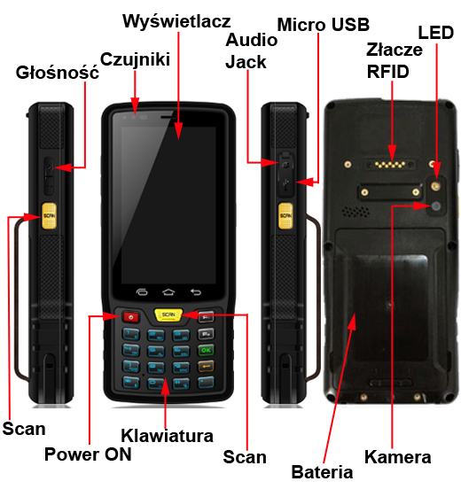 senter ST908W 1d 2d barcode scanner lase micro usb  bateria