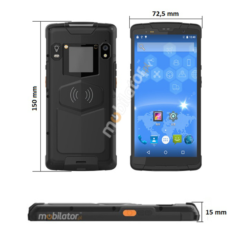 Wzmocniony Wytrzymay Terminal Kolektor Danych Speedata SD55 Wymiary mobilator pl