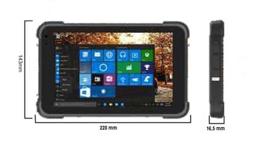 Wzmocniony Wytrzymay Tablet Emdoor EM-T86 Wymiary