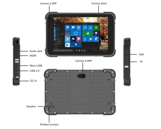 Wzmocniony Wytrzymay Tablet Emdoor EM-T86 Zcza
