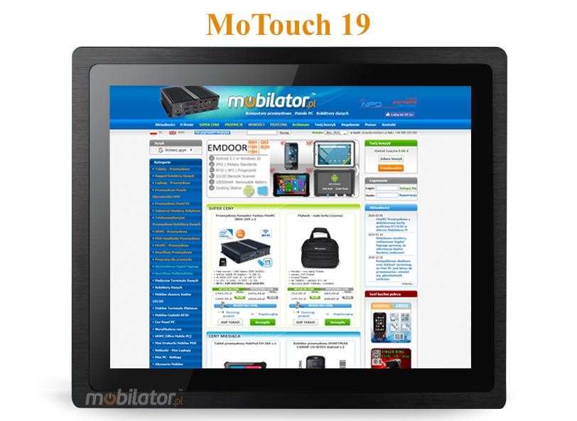 Monitor dotykowy MoTouch 19 Monitor dotykowy Ekran pojemnociowy capacitive wywietlacz 19 cala LED mobilator.pl New Portable Devices VGA HDMI