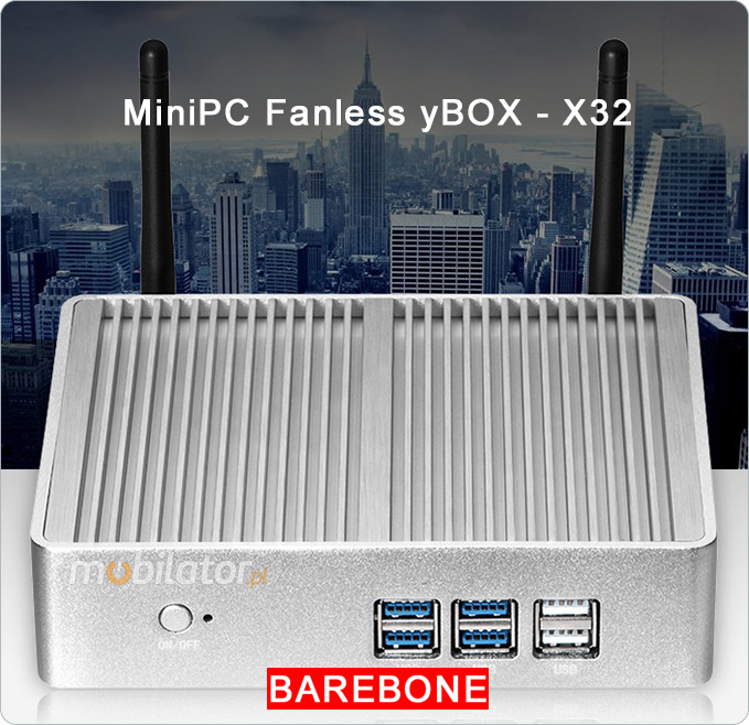 Mini komputer bezwentylatorowy - przemysowy MiniPC yBOX - 32X intel core mobilator pl nowy szybki