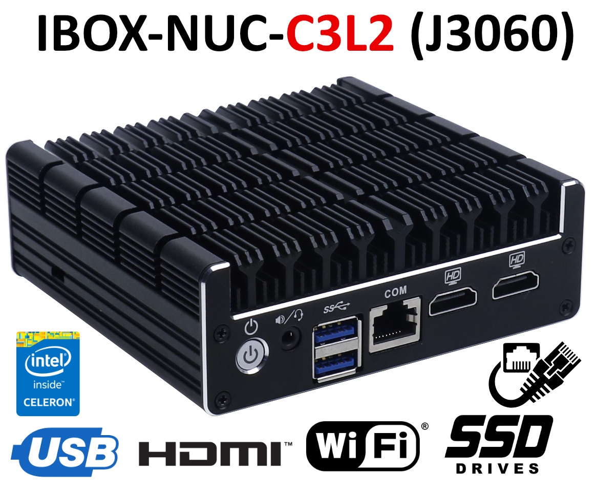 IBOX-NUC-C3L2 - Komputer przemysłowy z wzmocnioną obudową (2x LAN + USB 3.0)
