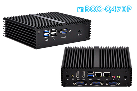 Komputer Przemysowy Fanless MiniPC mBOX Nuc Q470P