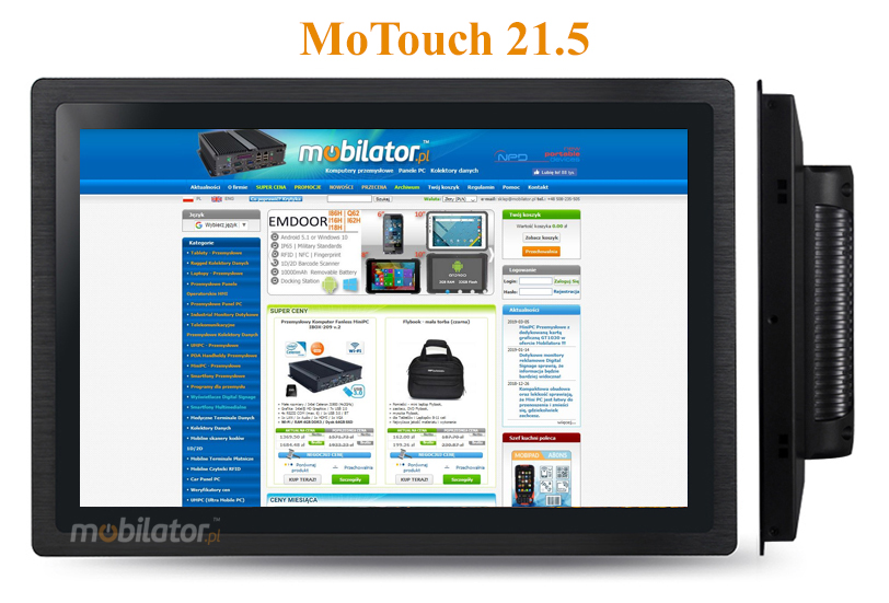 Monitor dotykowy MoTouch 21.5 Monitor dotykowy Ekran pojemnociowy capacitive wywietlacz 21.5 cala LED mobilator.pl New Portable Devices VGA HDMI