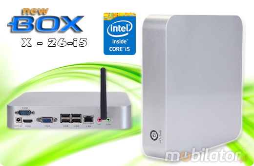Komputer Przemysowy Fanless MiniPC nBOX-X-26-I5 BAREBONE