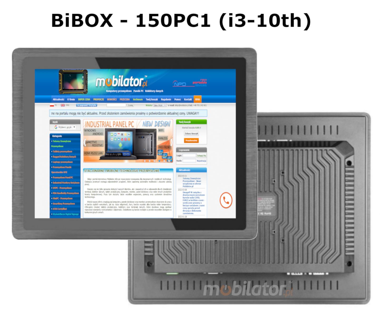 BIBOX-150PC1 odporny dobry wydajny komputer panelowy