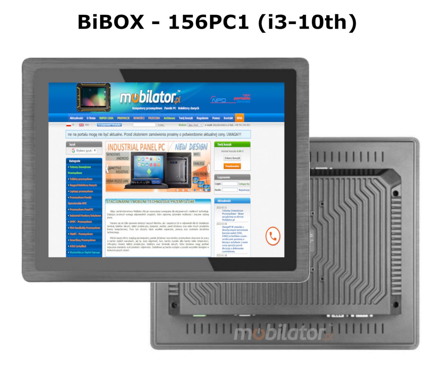 BIBOX-156PC1 odporny dobry wydajny komputer panelowy