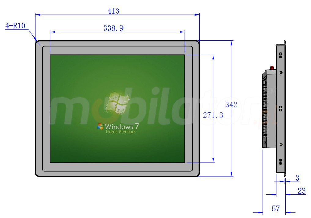 BiBOX-170PC1 -  Wzmocniony, cienki panel PC z 17-calowym ekranem