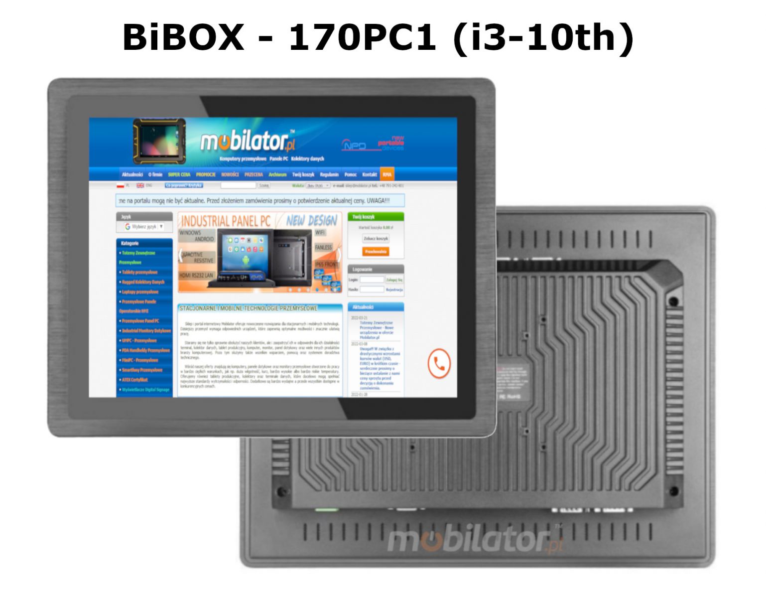 BIBOX-170PC1 odporny dobry wydajny komputer panelowy
