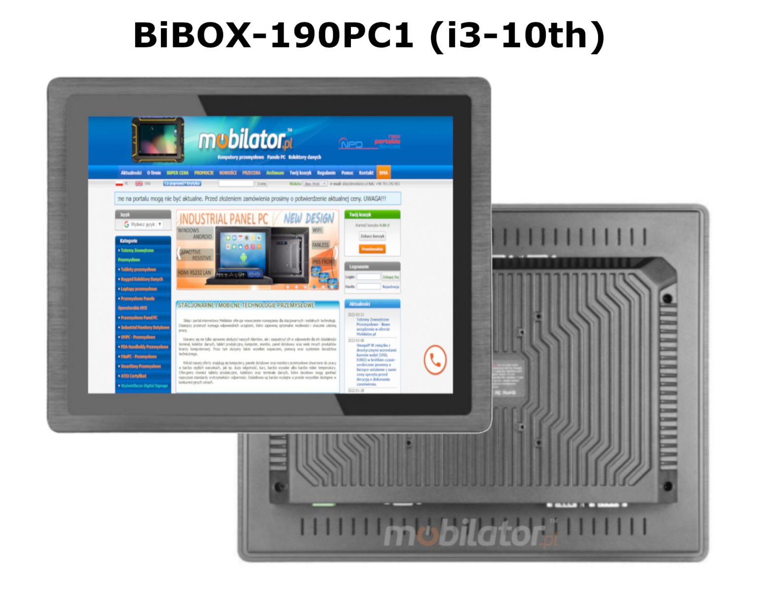 BIBOX-190PC1 odporny dobry wydajny komputer panelowy