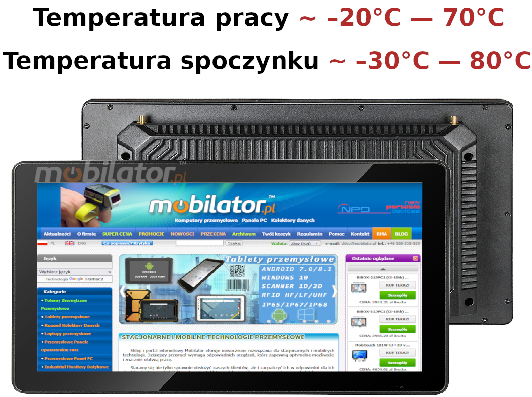 Odporno panelu BIBox 156-I510 na ekstremalne temperatury