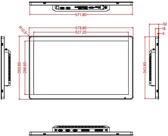 Dotykowy przemysowy panel komputerowy z RS232