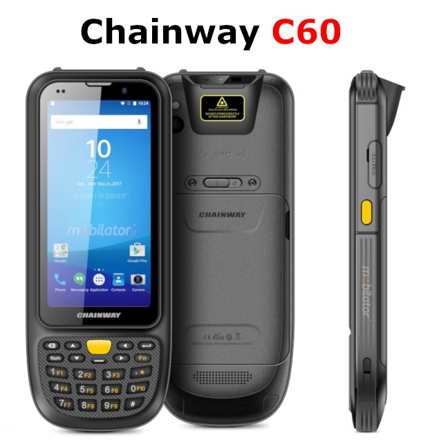 Chainway C60 v.2 wstrzsoodporny przemysowy wytrzymay odporny smartfon NFC 4G IP65 skaner kodw kreskowych 2D Coasia