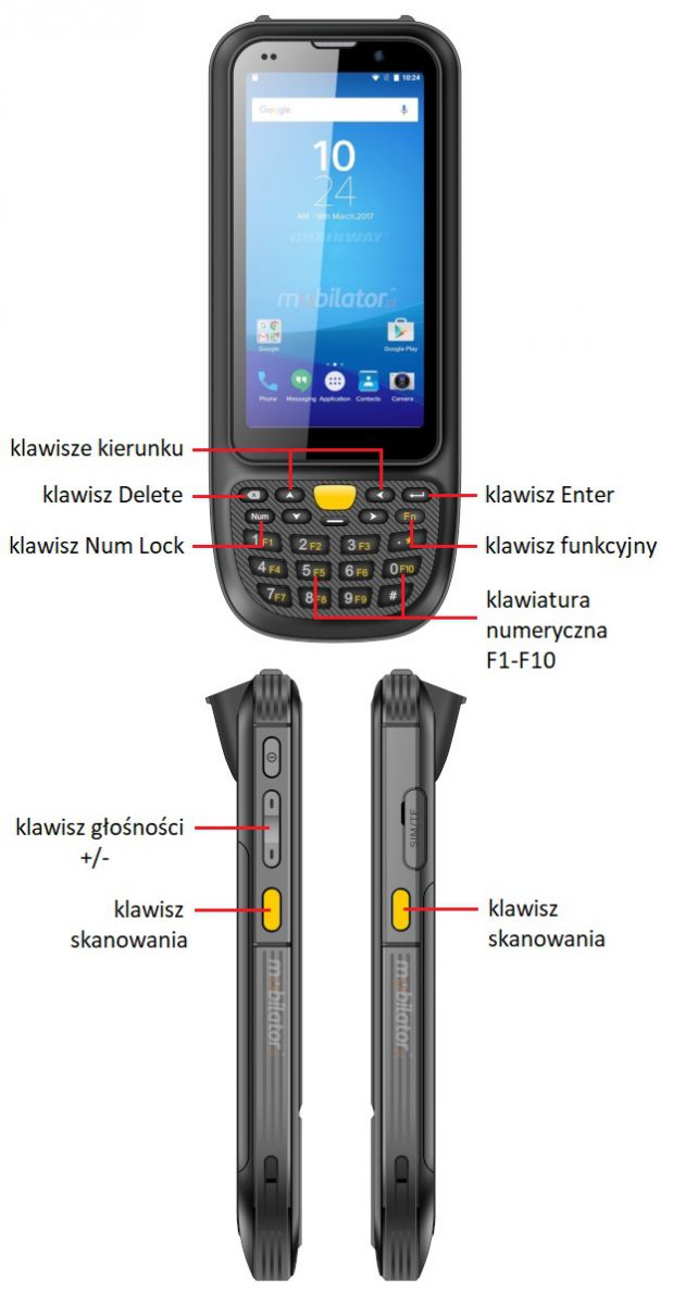 Chainway C60 v.1 ergonomiczne przyciski wydajny i energooszczdny procesor