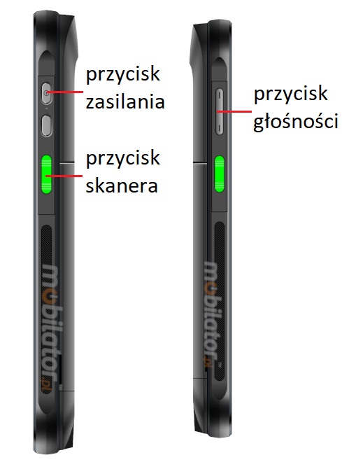 Chainway MC50wymiary przyciski klawiatura odporny wytrzymay kolektor danych IP67