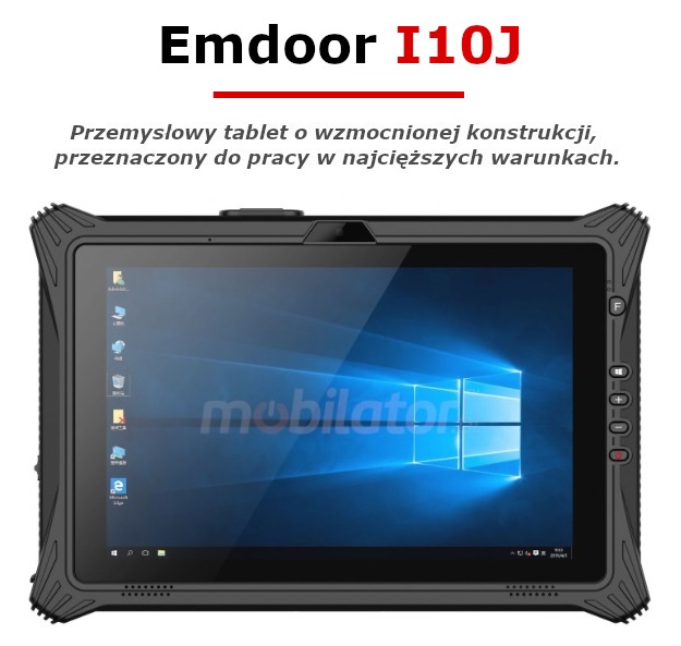 Emdoor I10J wstrzsoodporny przemysowy tablet Windows 10 4G LTE IP65