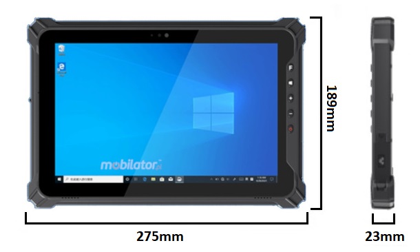 Emdoor I17J wymiary przyciski odporny wytrzymay tablet IP65