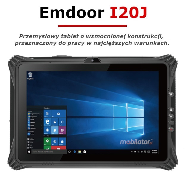 Emdoor I20J wstrzsoodporny przemysowy tablet Windows 11 4G LTE IP65