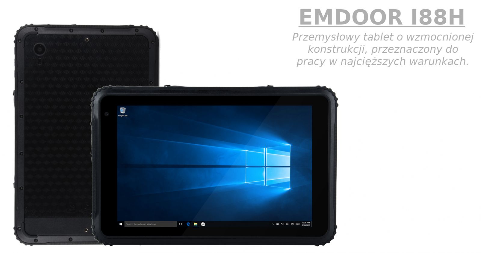 Emdoor I88H v.1 - Przemysowy 8-calowy tablet z norm IP67 + MIL-STD-810G, Bluetooth, moduem 4G, 4GB RAM, dyskiem 64GB ROM i procesorem Intel