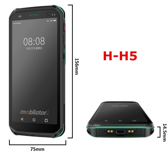MobiPad H-H5 wymiary przyciski klawiatura odporny wytrzymay kolektor danych IP67