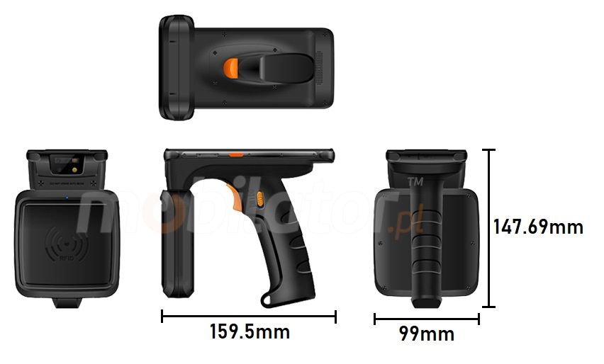 MobiPad T20R-2D - wytrzymay kolektor danych niewielkich rozmiarw z uchwytem pistoletowym
