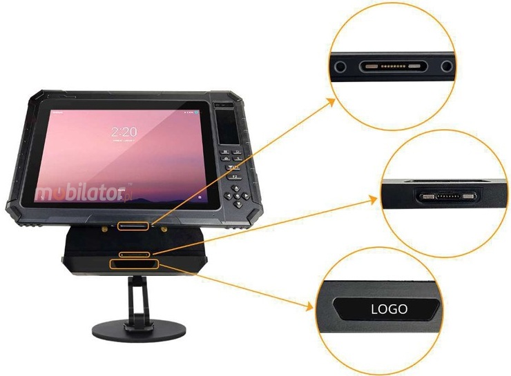 Uchwyt biurkowy z przewodem zasilajcym dla tabletu przemysowego