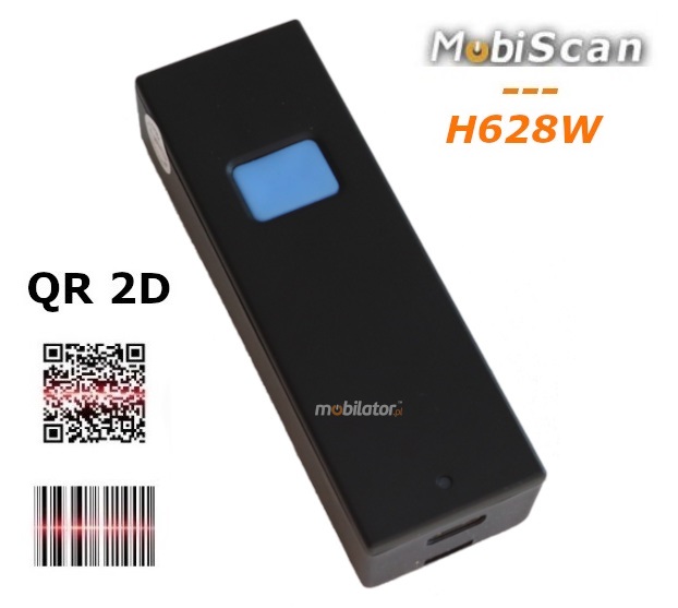 MobiScan H628W - mobilny mini skaner kodw kreskowych 1D i kodw QR 2D, czno poprzez Bluetooth i Wireless 2.4GHz, upadek 1,8m