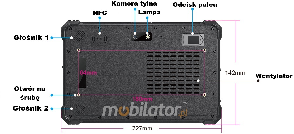 Mobipad 08DS-RTYF zcza do tabletu RJ45 / RS232 / USB / 2D 1 z 4 do wyboru