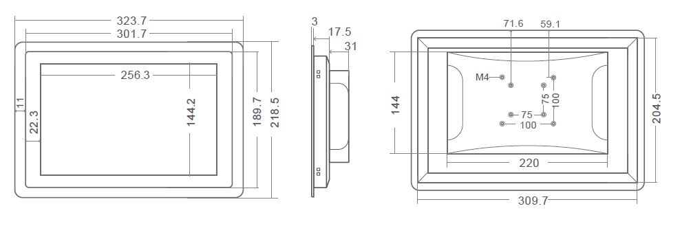 MobiTouch 116RK2 - 11.6 cala dotykowy przemysowy komputer panelowy z systemem Android 7.1 i norm IP65 na cz przedni obudowy
