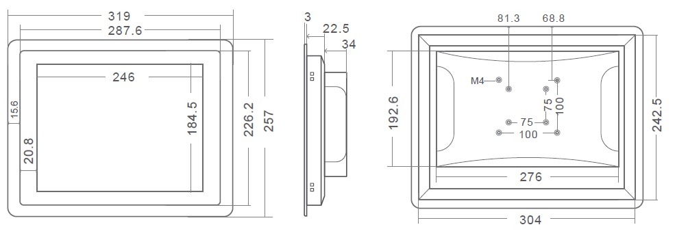 MobiTouch 12RKK2A - 12-to calowy przemysowy panel operatorski z systemem Android 7.1 i norm IP65 na front obudowy