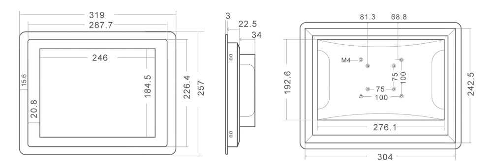 MobiTouch 12RKK4 - 12-to calowy dotykowy przemysłowy komputer panelowy z systemem Android 7.1 i normą IP65 na część przednią obudowy