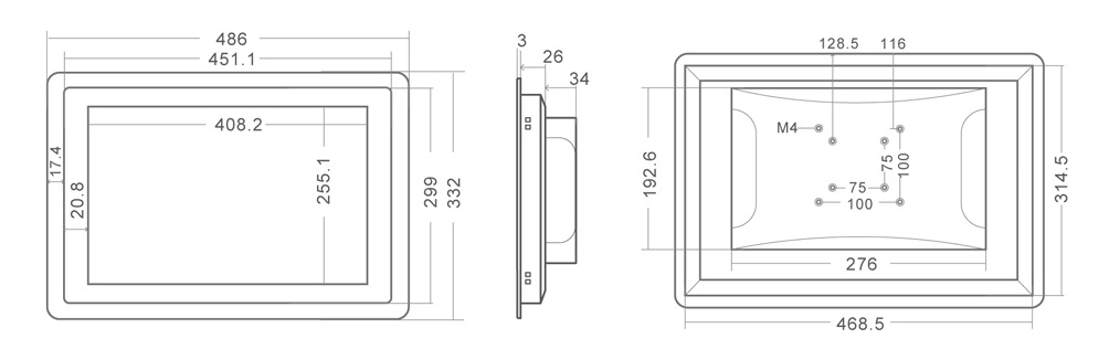 MobiTouch 19RK2 - 19-to calowy odporny panelowy komputer przemysowy z systemem Android 7.1, norma IP65 na przedni cz obudowy