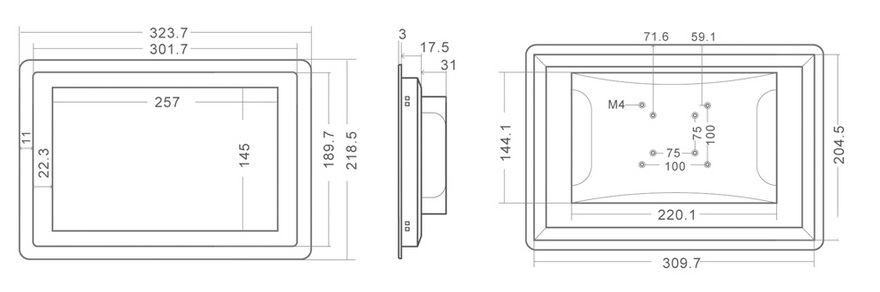 MobiTouch 116RK2 - 11.6 cala dotykowy przemysowy komputer panelowy z systemem Android 7.1 i norm IP65 na cz przedni obudowy