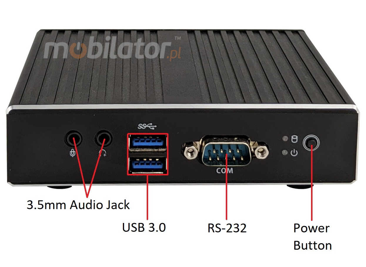 Polywell-Nano-N3350D mini komputer przemysowy zcz panel przedni 