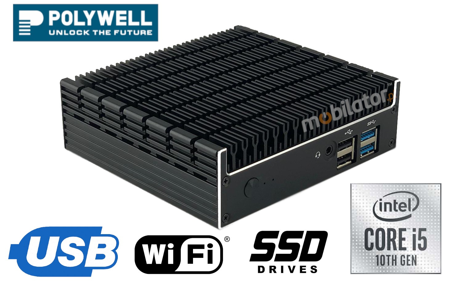 Polywell-Nano-U10F Intel i5 mały niezawodny szybki i wydajny mini pc