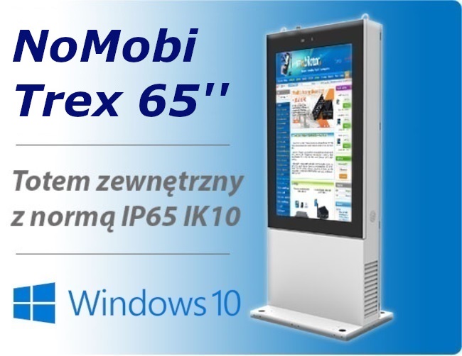 NoMobi Trex 65 cali Windows 10 totem zewntrzny, ip65 system grzewczy