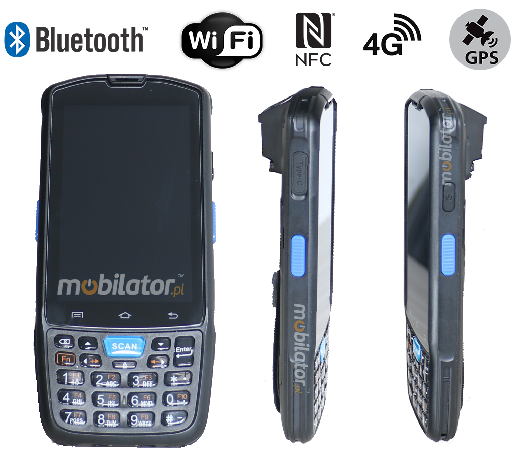 MobiPAD 7F – kolektor danych z normą IP67, odporny na upadki i zachlapania, 2GB RAM i 16GB ROM, skaner kodów kreskowych 2D, NFC , Android 9, 8-rdzeniowy procesor, Wifi i Bluetooth