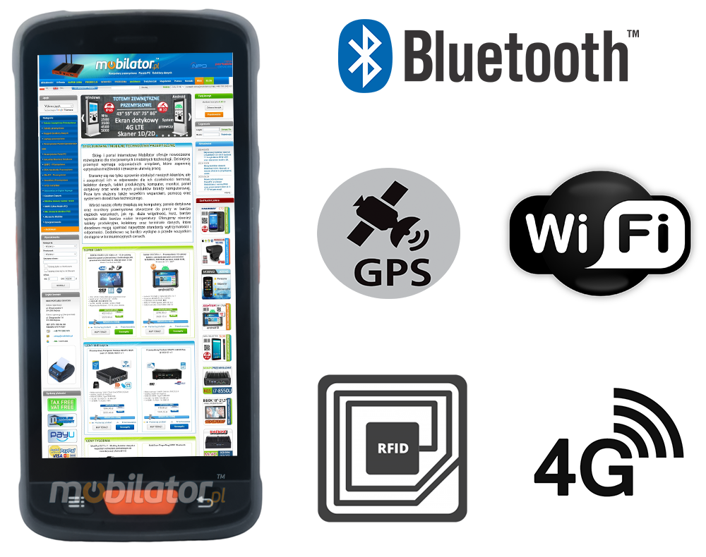MobiPAD V9s wielozadaniowy terminal danych z moduem GPS WIFI Bluetooth idealny dla logistyki