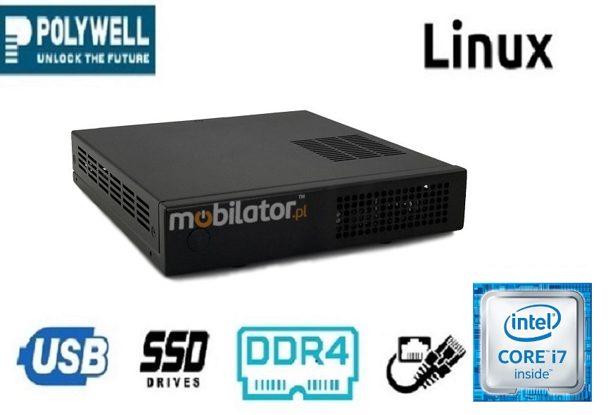 Polywell-HM170L4 i7 - przemysowy w odpornej obudowie; Linux 