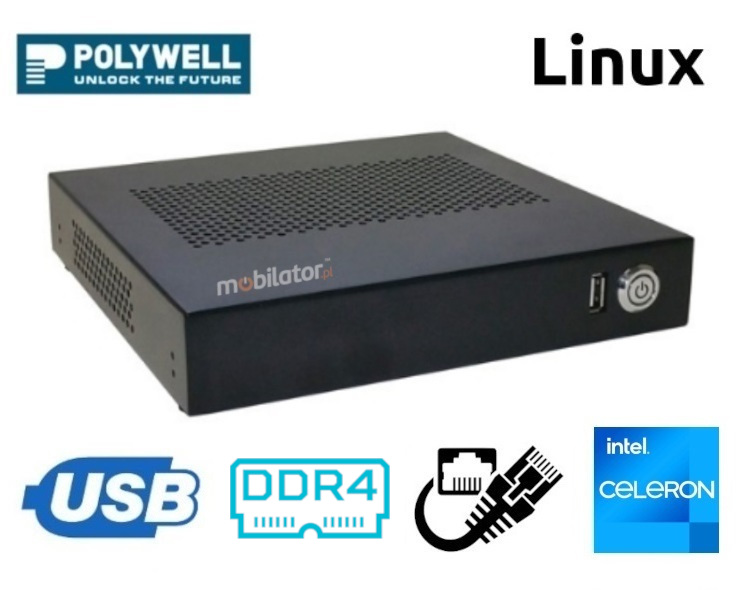 Polywell-J4125AEL2 Celeron may niezawodny szybki i wydajny mini pc Linux