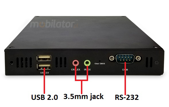 Polywell-V4000-4HDMI Ryzen 5 mini komputer przemysłowy złącz panel przedni