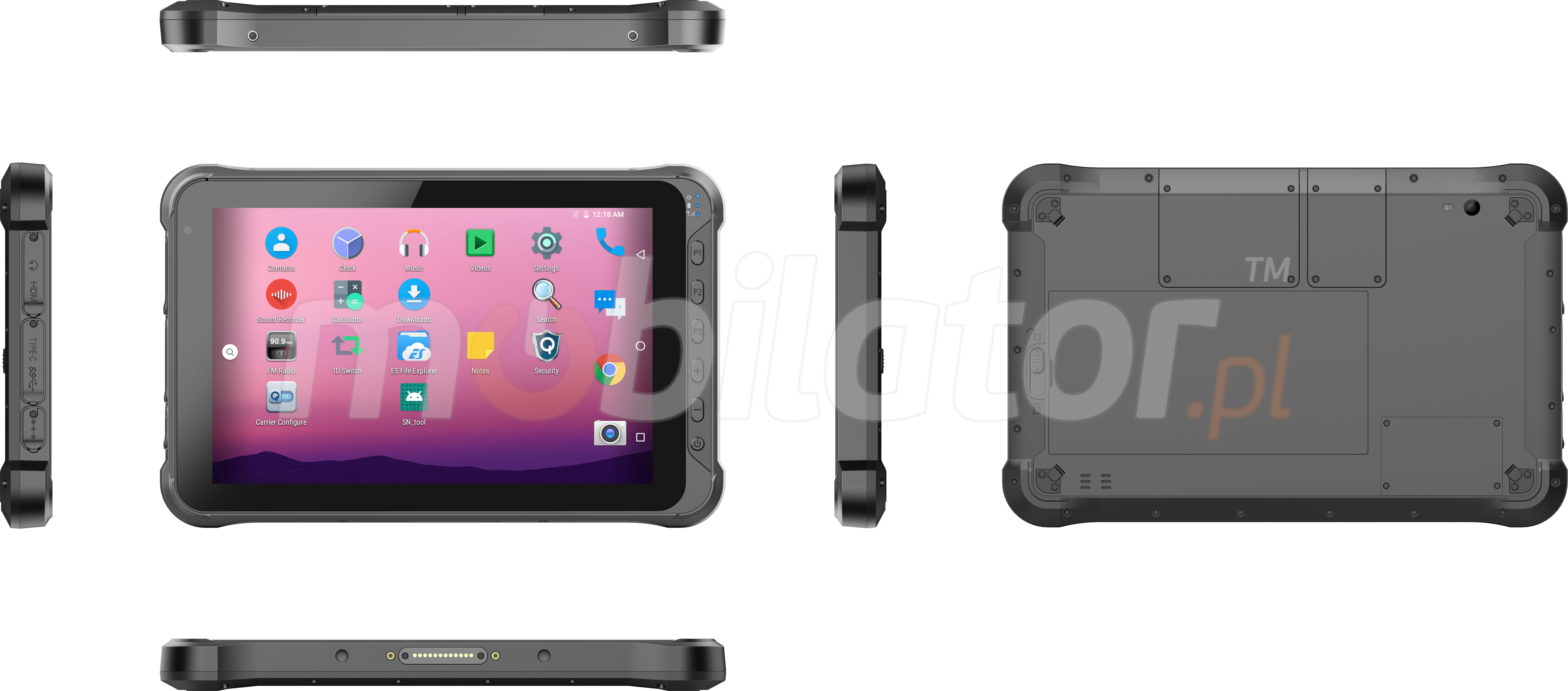 Emdoor Q15 v.8 - Przemysowy 10-calowy tablet z norm IP65 + MIL-STD-810G, 4G, Bluetooth, 4GB RAM, dyskiem 64GB ROM, NFC oraz skanerem kodw 2D Honeywell